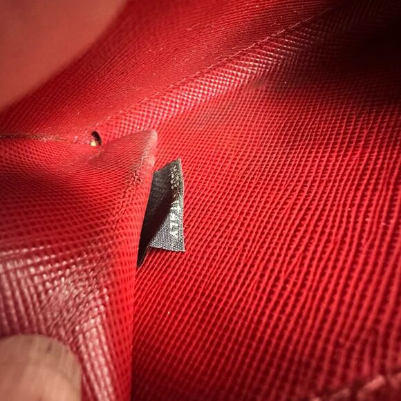 Prada Saffiano Leather Zip Around Coin Purse Wallet Red - Picture 13 of 16